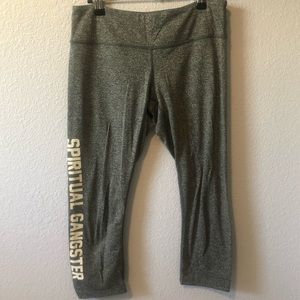 Spiritual Gangster medium capri leggings. Heathered gray. Like new.